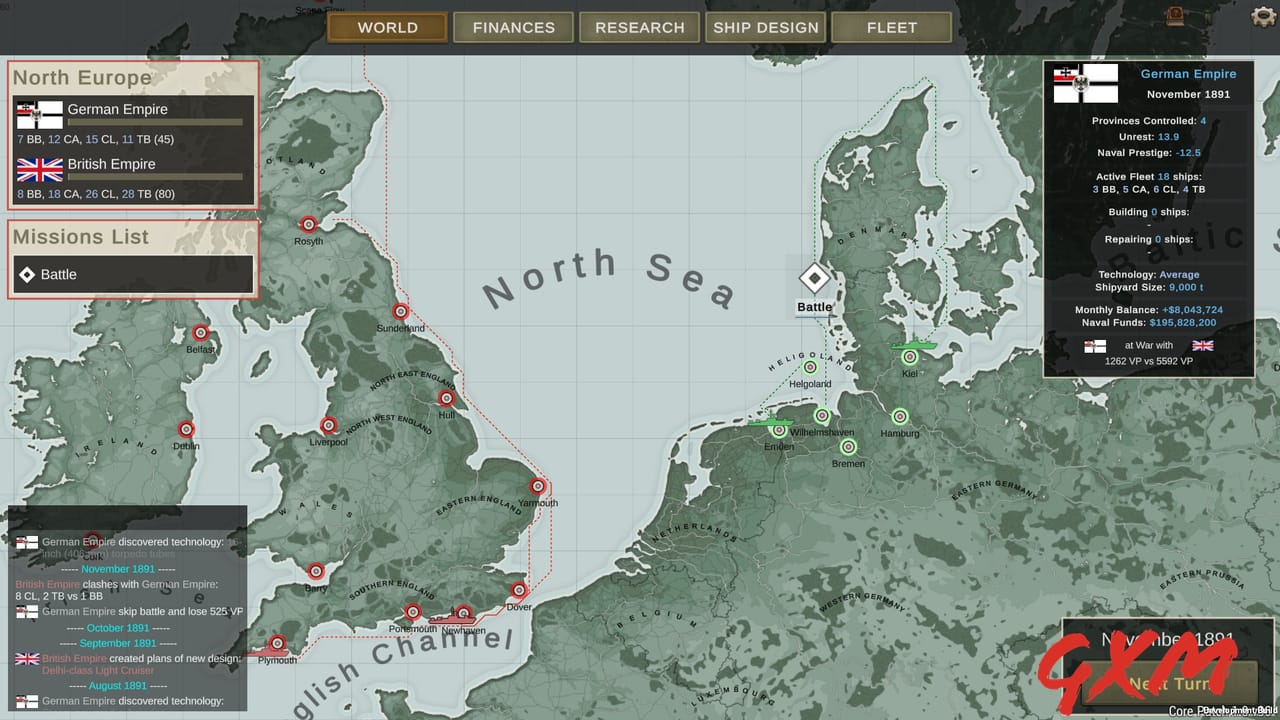 Ultimate Admiral: Dreadnoughts Screenshot 1