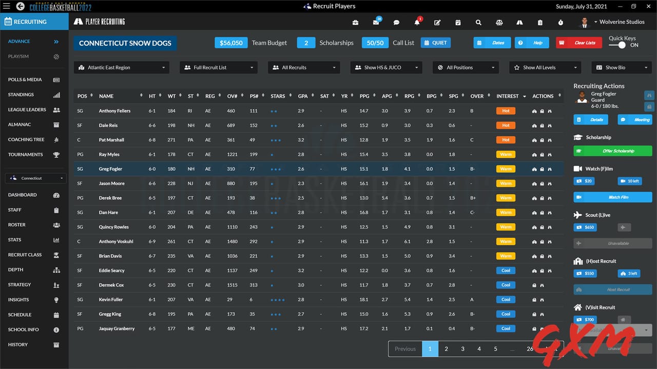 Draft Day Sports: College Basketball 2022 Screenshot 1